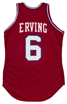 1984-1986 Julius Erving Game Used Philadelphia 76ers Road Jersey (MEARS A10)